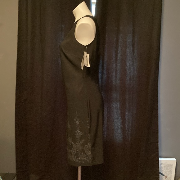 Vintage Rampage mid-century style tapered fit keyhole back paisley panel dress 6 - Picture 4 of 6